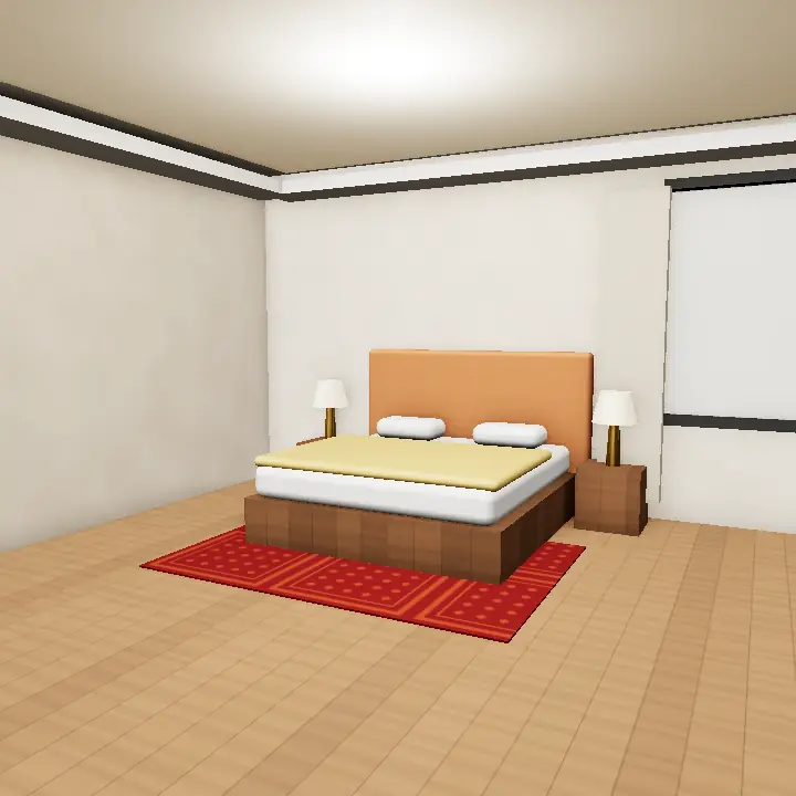 3D render: Rooftop lounge with terracotta and white