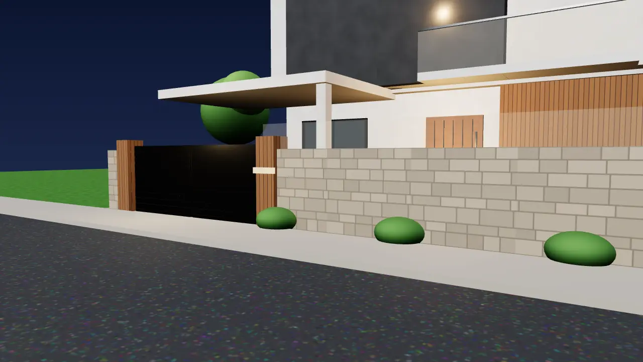 3D render: Boundary Wall Design