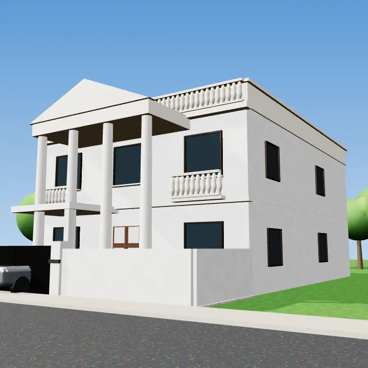 3D render: 10 Marla classic elevation