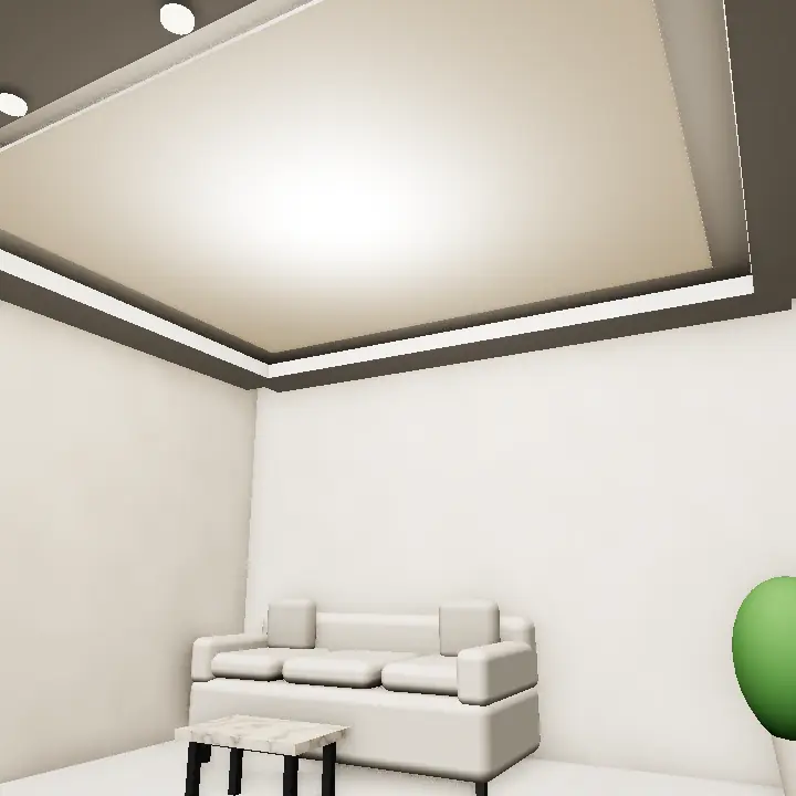 3D render: Grey Gypsum Ceiling with Geometric Drop