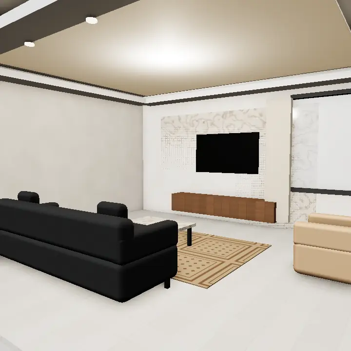 3D render: TV Lounge Ceiling with Black Channel