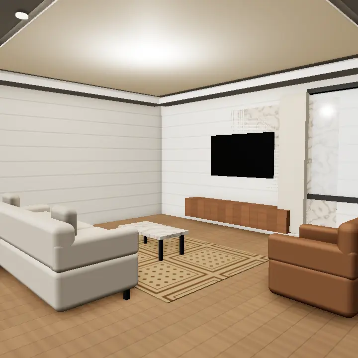 3D render: Stone and brick entrance with bench