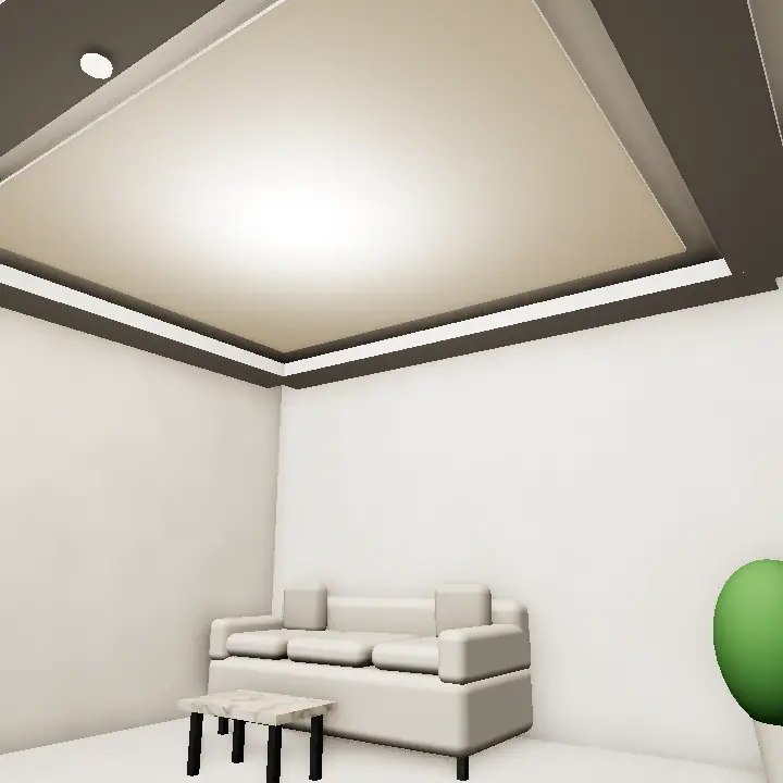 3D render: White Gypsum Floating Ceiling Panel