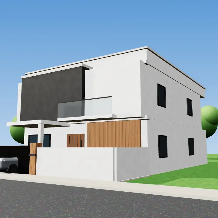 3D render: White and black bold contrast