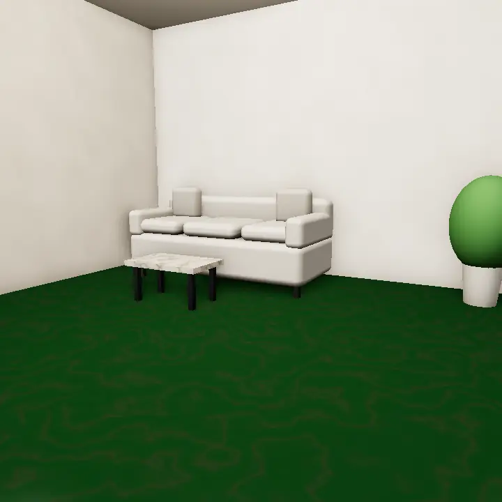 3D render: Green Marble Border in Cream Floor