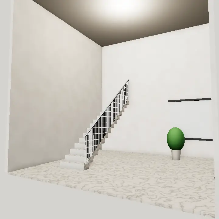 3D render: Black steel vertical bar railing