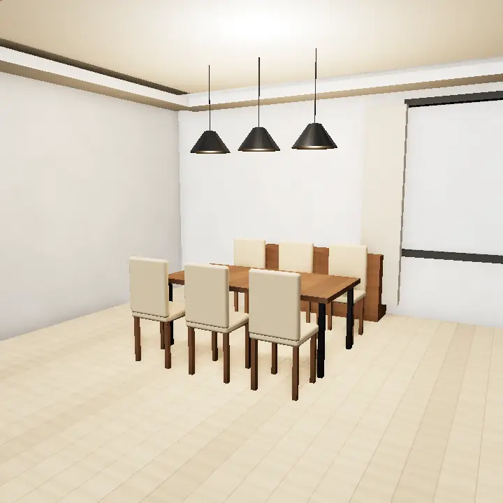 3D render: 10 Marla light grey open lounge