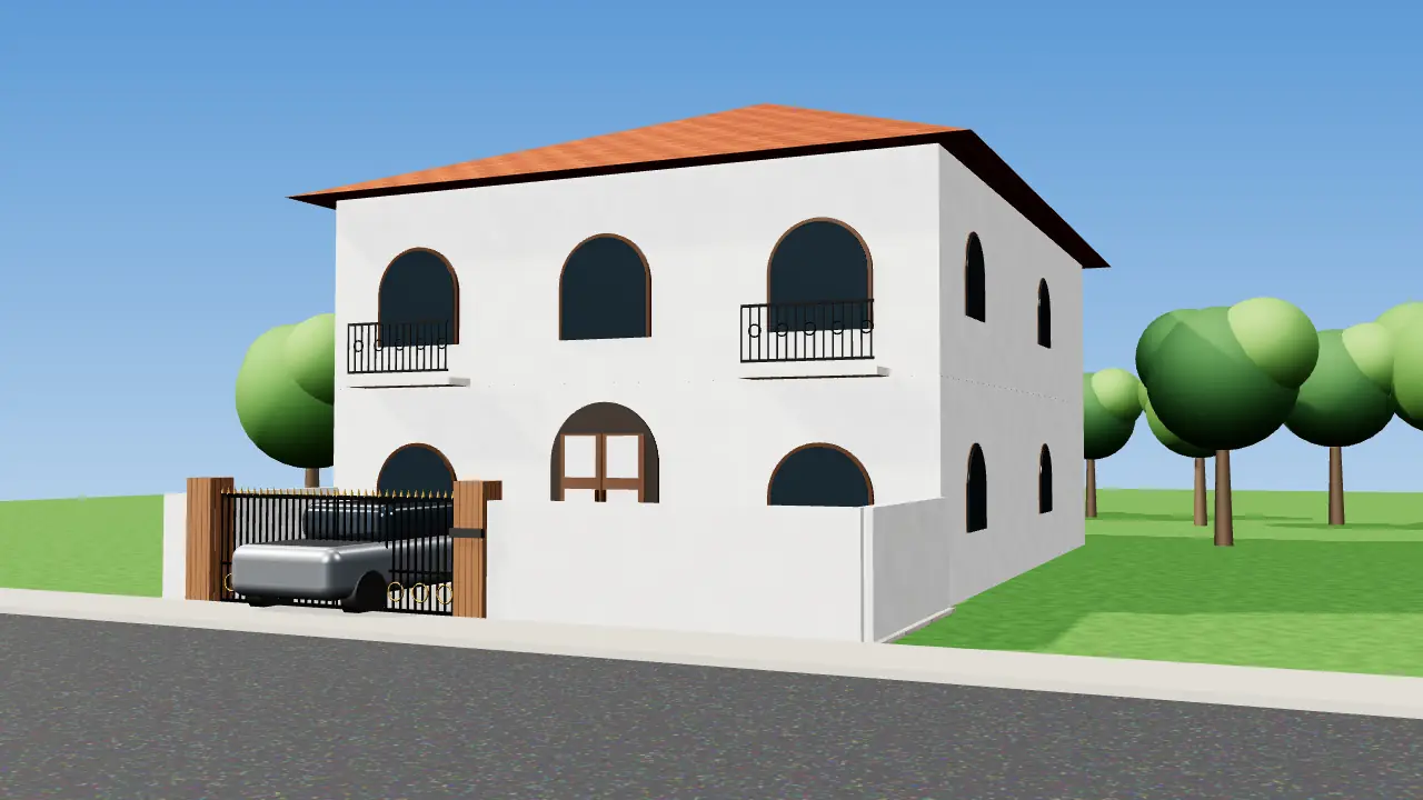 3D render: Spanish House Design