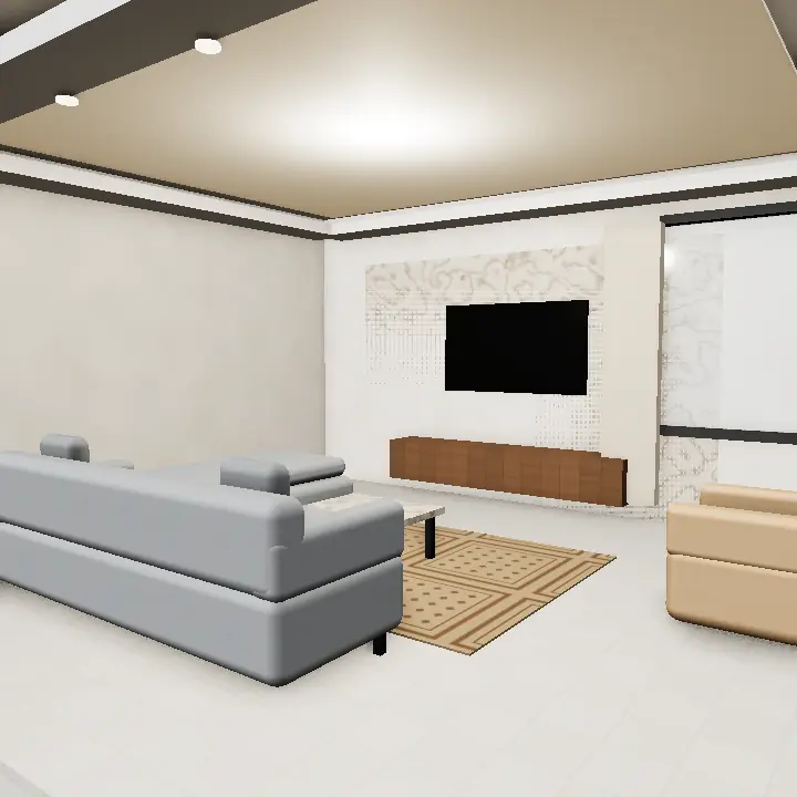 3D render: Small lounge with corner sofa