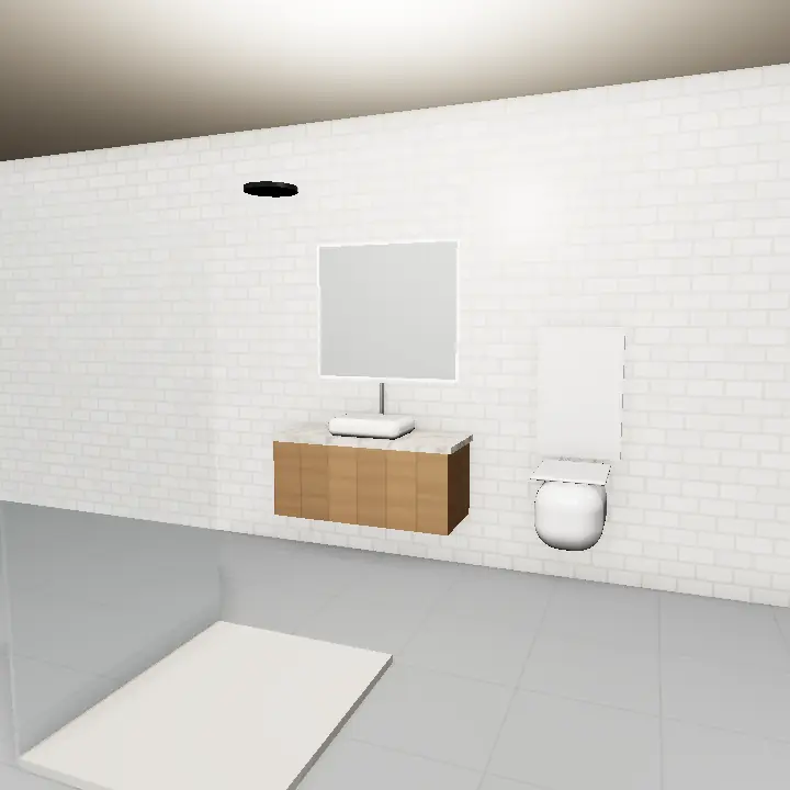 3D render: White Subway Tiles Kitchen Backsplash