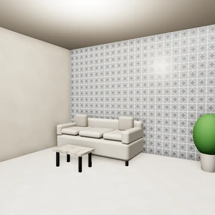3D render: Grey Geometric 3D Wallpaper Lounge