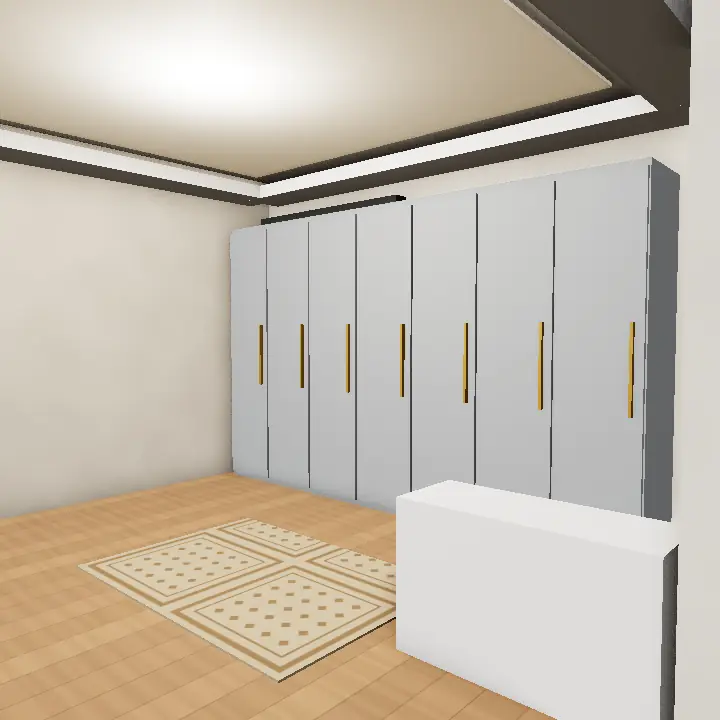 3D render: Wardrobe with Built-In Dressing Table