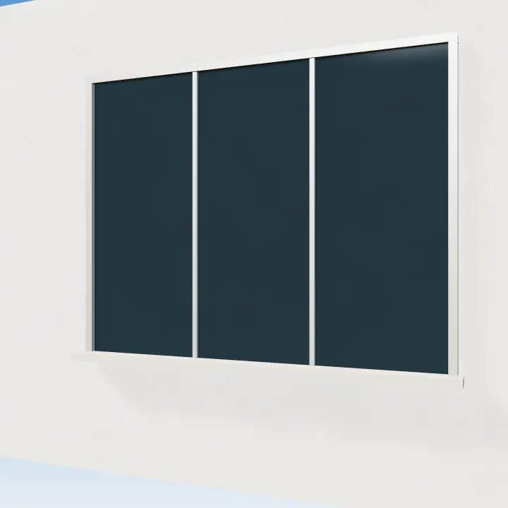 3D render: Bay window with stone surround