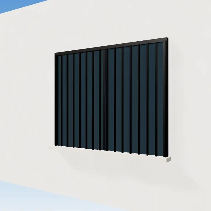 3D render: Geometric grey lattice grill