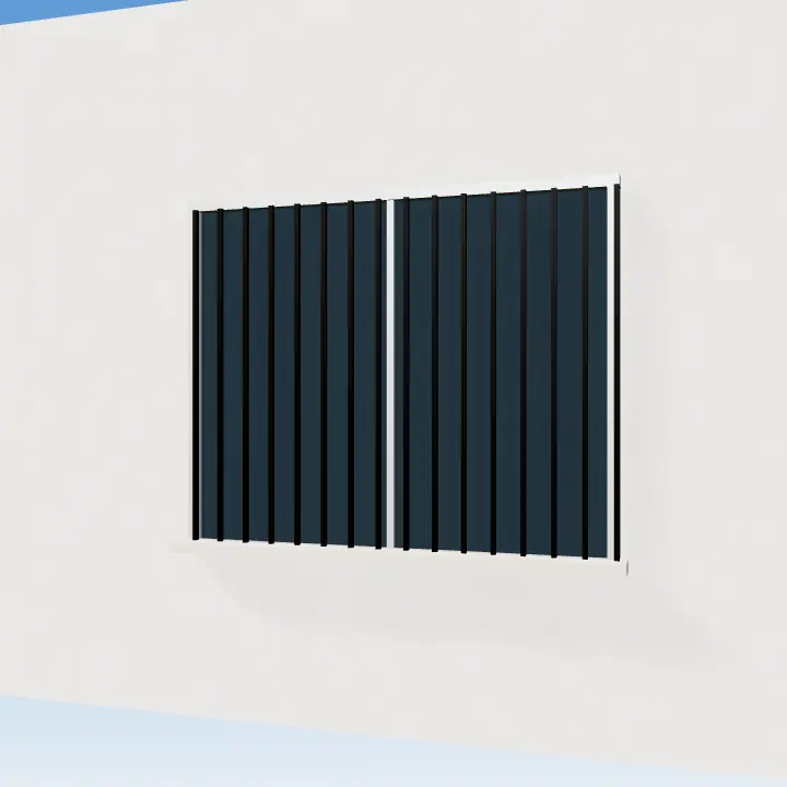 3D render: Slim black vertical bar grill